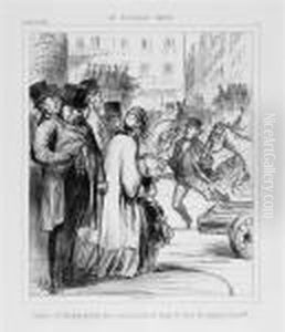 Le Nouveau Paris - Comme
C""""""""est Heureux Pour Les Gens Presses, Qu""""""""on Ait Elargi Les
Voies De Communication!!! by Honore Daumier