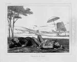 Paysagistes Au Travail ... by Honore Daumier