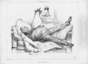 Le Cauchemar (la Caricature, Pl. 139). 1832 by Honore Daumier