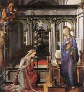Annunciation c. 1443 by Fra Filippo Lippi