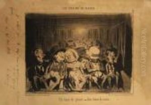 Un Train De Plaisir - Deux Heures Du Matin (les Trains De Plaisir, Pl. 6). 1852. by Honore Daumier