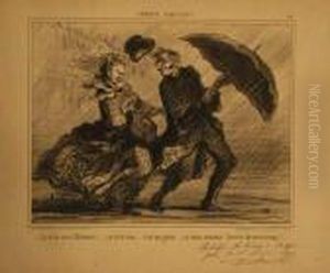 Ca N'est Rien Eleonore (?) C'est Un Grain? (croquis Parisiens, Pl. 34). 1857. by Honore Daumier