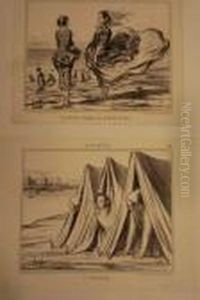 A Cherbourg ; Un Effet De 
Crinoline Au Bord De La Mer (actualites, Pl. 546 Et 551). 1858.