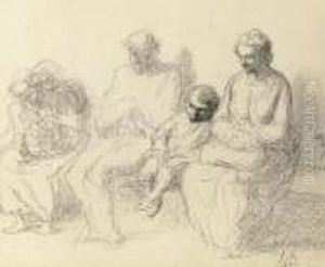 L'attente A La Gare by Honore Daumier