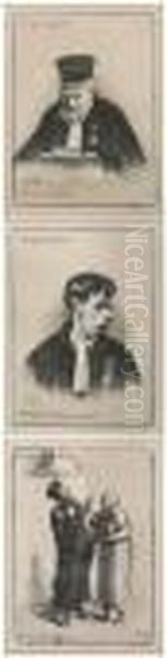 Jacquinot-godard; Plougoulm,
Procureur General; And L'avocat Suffisant: Three Works From Les Gens De
Justice - view 1