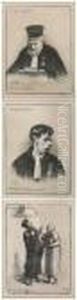 Jacquinot-godard; Plougoulm,
Procureur General; And L'avocat Suffisant: Three Works From Les Gens De
Justice by Honore Daumier