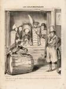 Vous Voyez Ici Les Grandes Celebrites De La France Litteraire,
 Musicale Et Artistique... (la Caricature, No. 26). 1839.