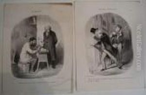 Artistes. Scenes D'ateliers, Pl. 1, 2 Et 3. by Honore Daumier