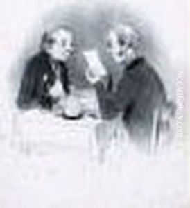 Un Diner Maigre. by Honore Daumier
