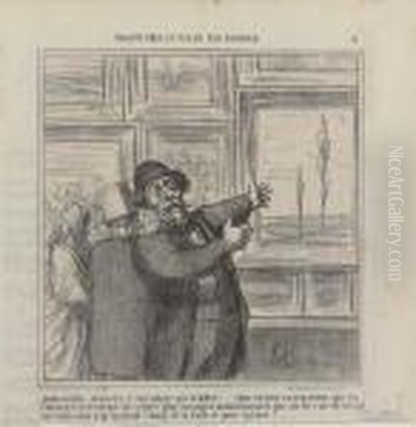 Quelle Societe Abatardie Et Corrompue..., From Croquis Pris Au Salon Par Daumier - view 1