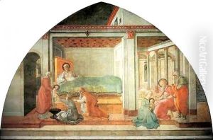 Birth and Naming St John 1452-65 by Fra Filippo Lippi