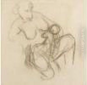 Une Mere Allaitant Son Enfant by Honore Daumier