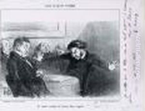 Un Comite Ecoutant La Lecture D'une Tragedie. Planche De La Serie Tout Ce Qu'on Voudra. by Honore Daumier