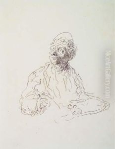 Portrait Presume De Corot by Honore Daumier