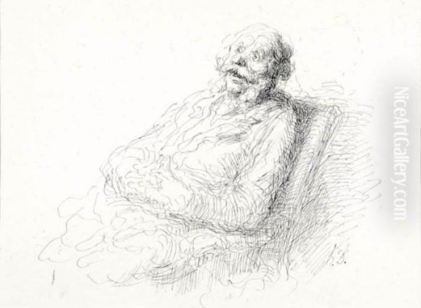 Study Of A Seated Man - view 1