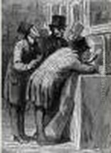 L'hotel Des Ventes : L'amateur. 1863 by Honore Daumier