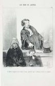 Il Defend L'orphelin Et La Veuve by Honore Daumier