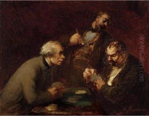 Joueurs Des Cartes by Honore Daumier