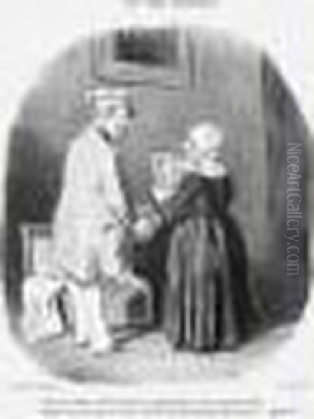 Les Bons Bourgeois, Pl. 28. (< - Tiens, Ma Femme, V'la Mon Portrait
Au Daguerreotype... >) 1846. - view 1