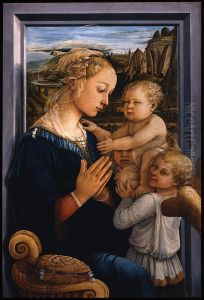 Madonna with the Child and two Angels 1465 by Fra Filippo Lippi