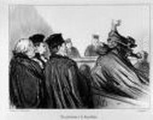 Les Gens De Justice, Pl. 33. 1847. by Honore Daumier
