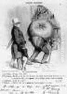 Une Lecon De Botanique ; Un Jour De Representation A Beneficee
(croquis Parisiens, Pl. 4 Et 14). 1852. by Honore Daumier