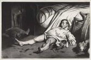 Rue Transonian, Le 15 Avril 1834 by Honore Daumier