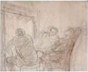 Au Coin Du Feu by Honore Daumier