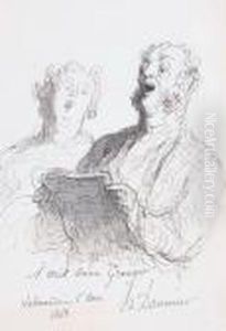 Deux Chanteurs by Honore Daumier