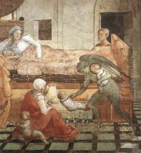 St Stephen is Born and Replaced by Another Child (detail-1) 1452-65