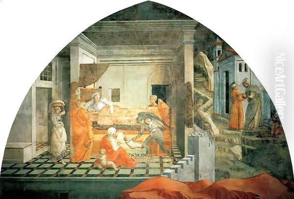 St Stephen is Born and Replaced by Another Child 1452-65 - view 1