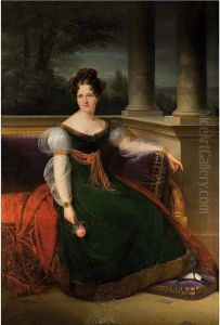 Retrato De Dama Con Flor En La Mano by Jacques Louis David