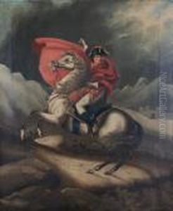 Portrait Of Napoleon Bonaparte Mounted On Arearing Horse by Jacques Louis David