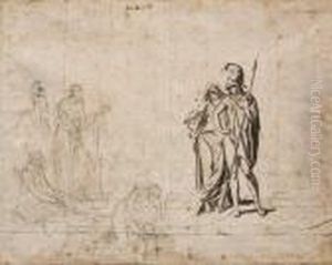 Scene De L'histoire Grecque by Jacques Louis David
