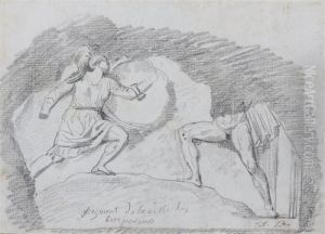 Une Amazone Et Un Guerrier by Jacques Louis David