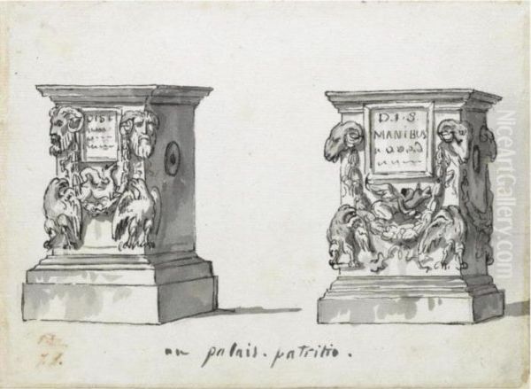 Two Roman Altars With The Epitaphs - view 1