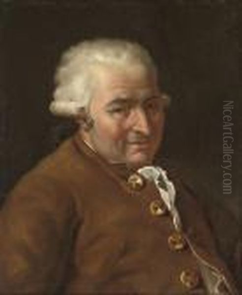 Portrait Of A M. Pecoul, Bust-length, In A Brown Coat And Gold Buttons - view 1