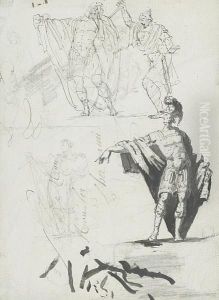Sketches Of Figures From Roman History: A Double Sided Work by Jacques Louis David