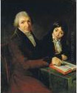 Portrait Of M. Maubach And His Son by Jacques Louis David