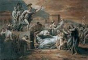 Der Tod Der Lucretia. by Jacques Louis David