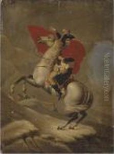 Napolean Bonaparte Crossing The Alps By The Great Saint Bernard Pass- 1800 by Jacques Louis David