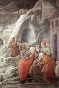 St John Taking Leave of his Parents (detail) 1452-65