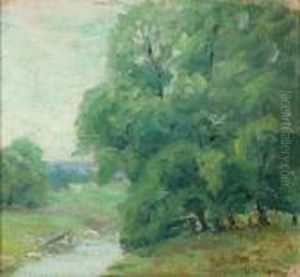 Spring Landscape With Creek by Arthur Bowen Davies