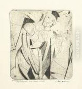 Figure In Glass. by Arthur Bowen Davies