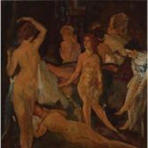 Women In An Interior by Arthur Bowen Davies