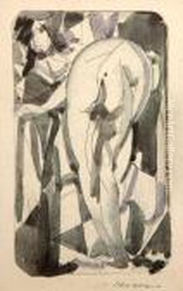 Bathing Woman And Servant - view 1