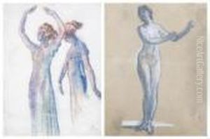 Study For A Woman Playing A Lyre by Arthur Bowen Davies