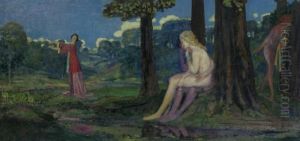Nymphs In A Landscape by Arthur Bowen Davies