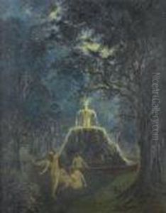 American, - Forest Nymphs Inmoonlight by Arthur Bowen Davies
