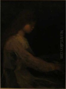 Young Girl Playing Piano by Arthur Bowen Davies